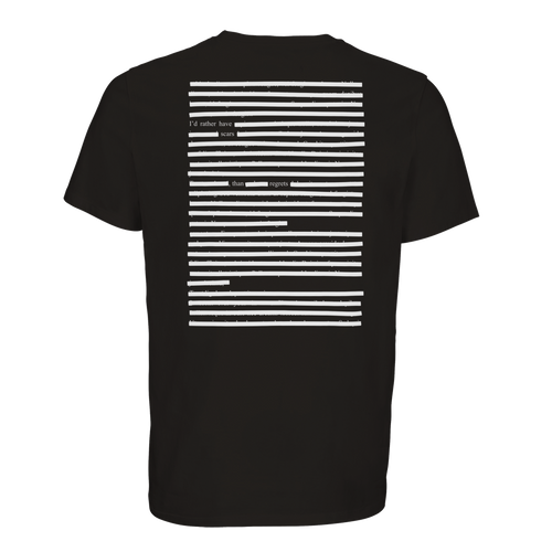 Organic unisex t-shirt I'd rather have Scars than Regrets print, white on black