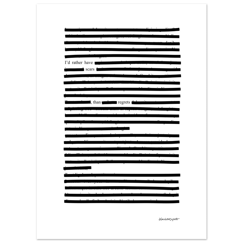 Printed poster with graphic poetry print wall art, 13x18 cm / 5x7″