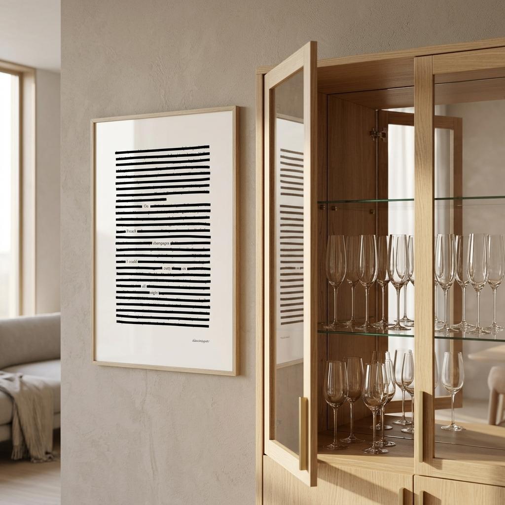 Large Champagne poster on wall with light wooden frame, next to champagne glass cabinet
Available in 5 sizes:
13x18 cm / 5x7″
21x29.7 cm / 8x12"
25x25 cm / 10x10″
30x40 cm / 12x16″
50x70 cm / 20x28″