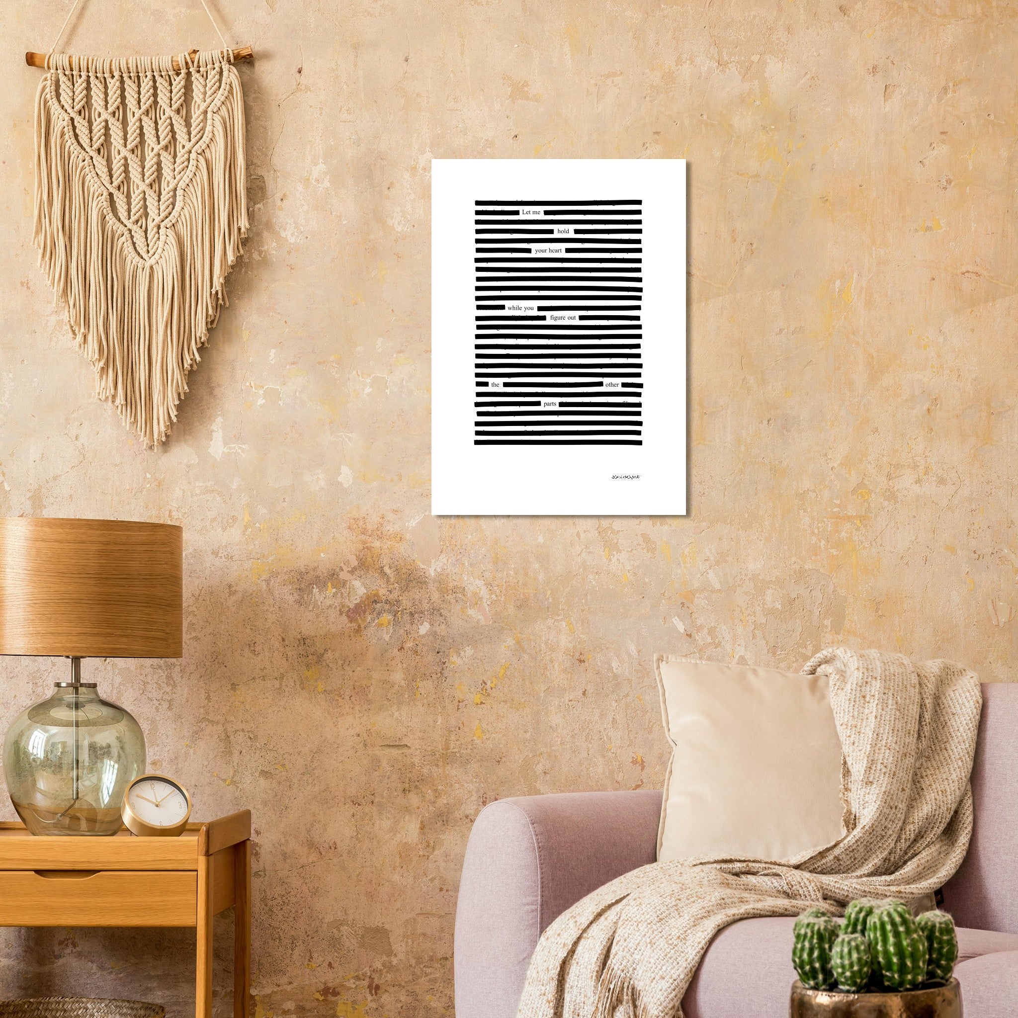 White poster with black lines, art print on terracotta wall.
Available in 5 sizes:
13x18 cm / 5x7″
21x29.7 cm / 8x12"
25x25 cm / 10x10″
30x40 cm / 12x16″
50x70 cm / 20x28″