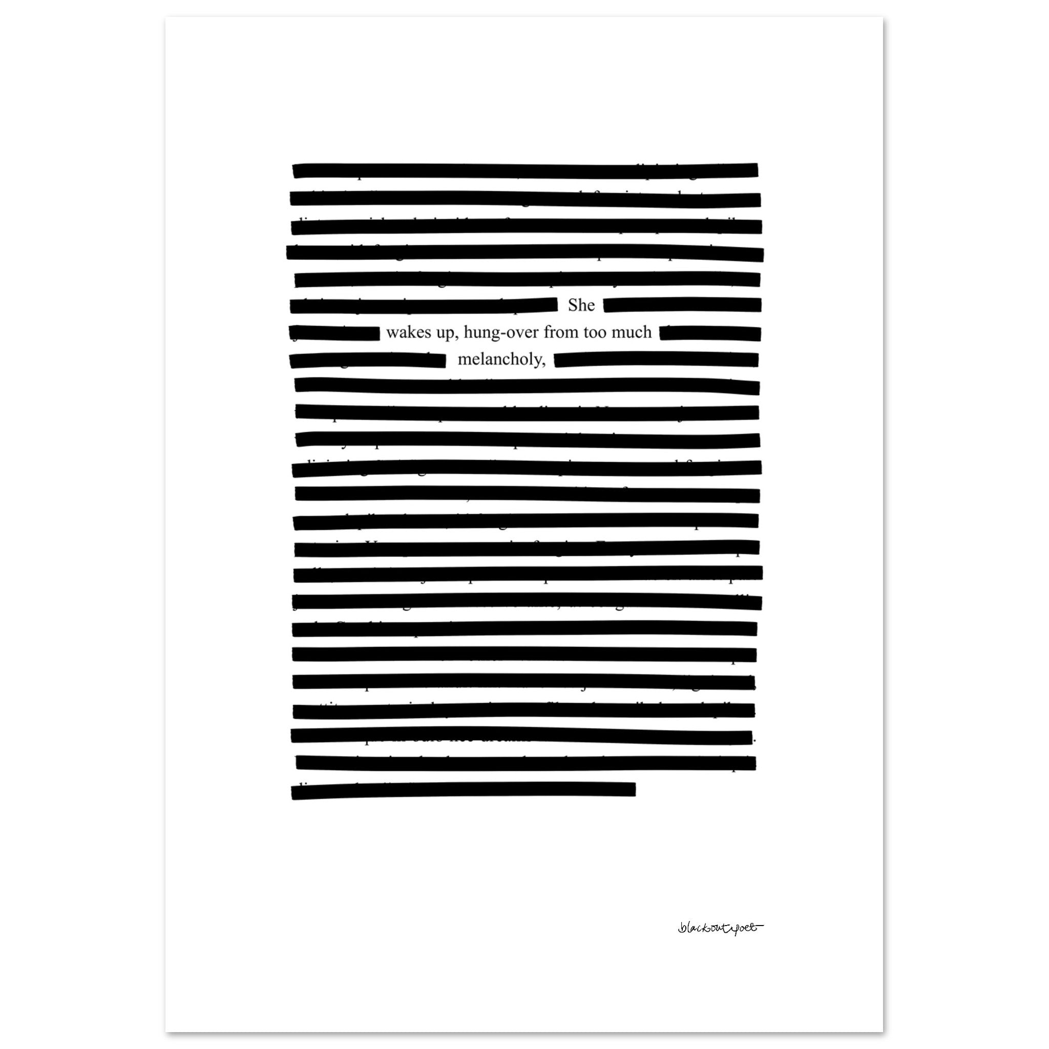 Graphic wall art poster with poetry print, 21x29.7 cm / 8x12"