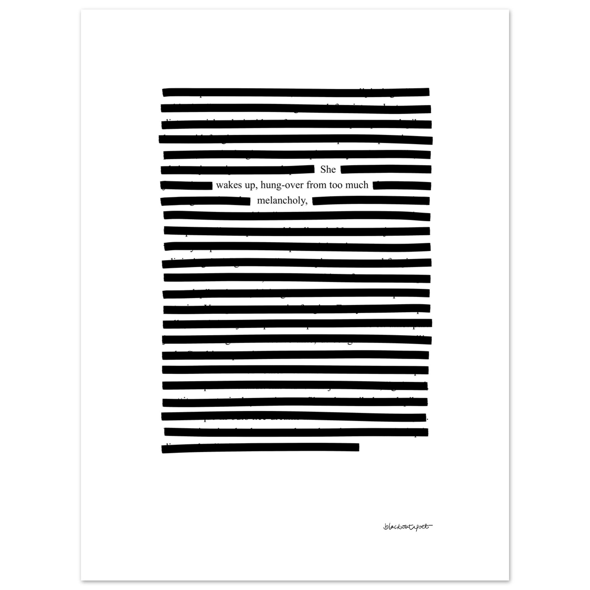 Poetic wall art Melancholy, 30x40 cm / 12x16″