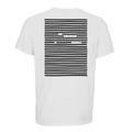 White organic T-shirt printed petry art energy of love, black on white