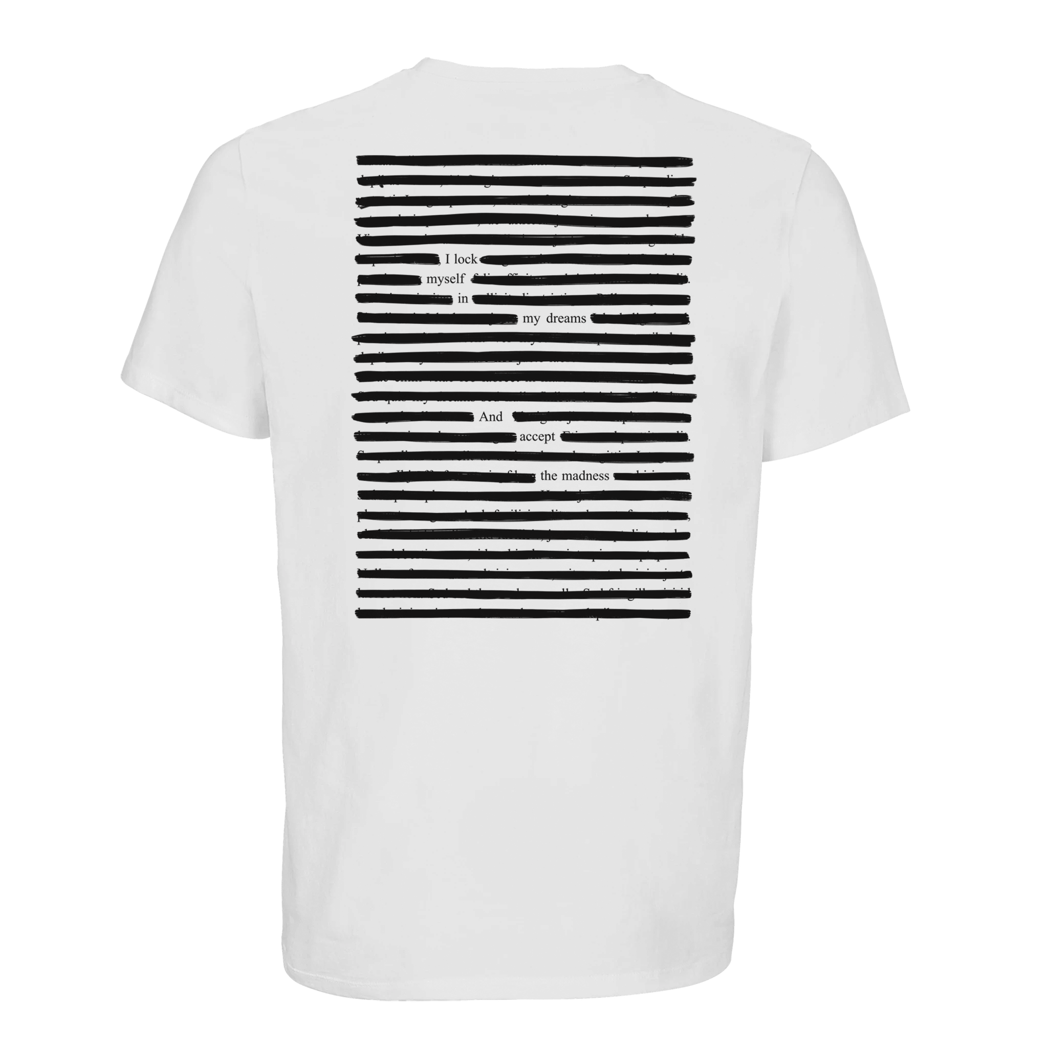 Organic unisex t-shirt Accept the Madness, black on white print