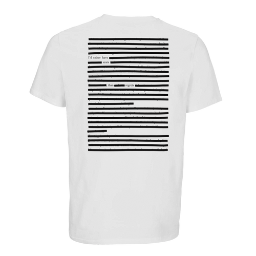 Organic unisex t-shirt I'd rather have Scars than Regrets, black on white